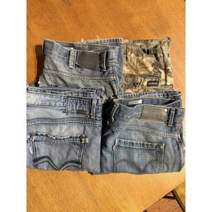 Lot‎ 4 Vintage Jeans Camo SilverTab 38x30 Boot Y2K Distressed Repair Project